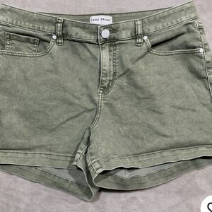 Lane Bryant Green Jean Shorts Mid-Rise Casual